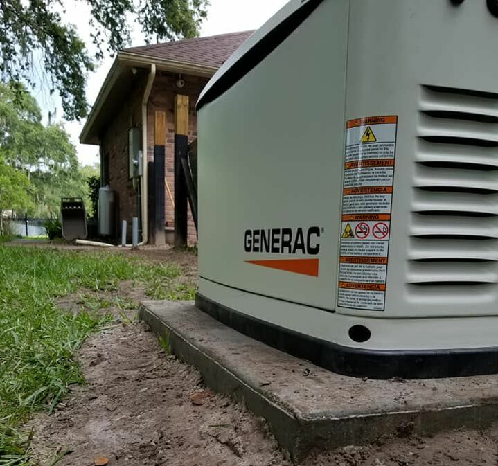 A Generac standby generator installed for a homeowner in Spring Hill FL will power the entire house during power outages.  Installed by ATR Electrical Services.